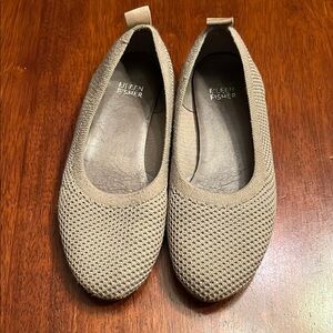 Eileen Fisher Tan Flats Breathable Slip-On Loafers 6.5
